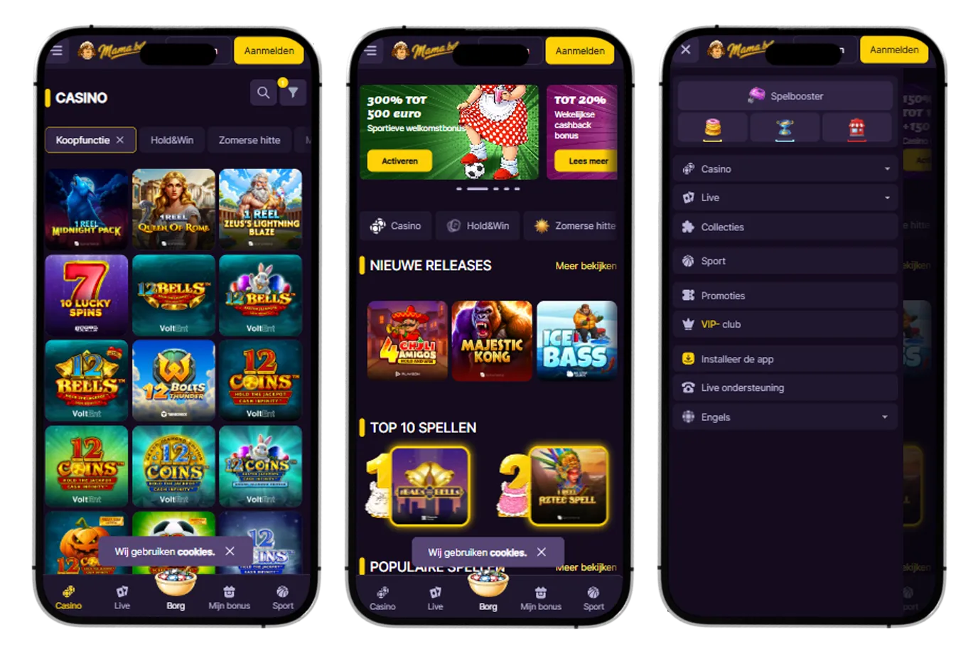 MamaBet op mobiel